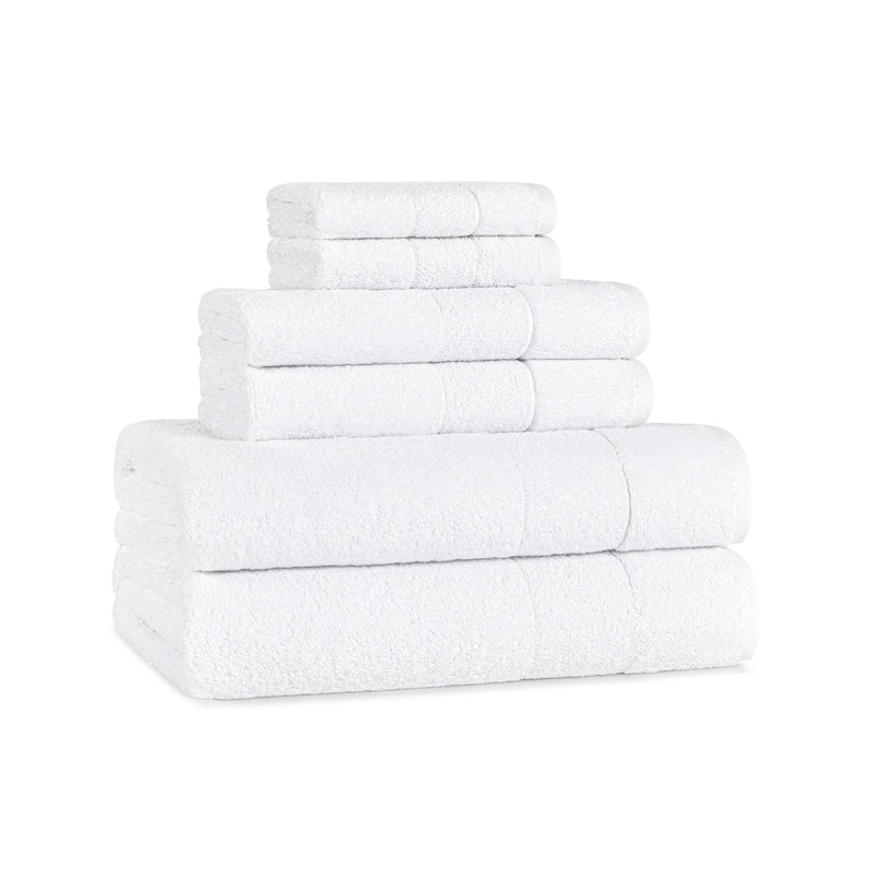 Aston & Arden Turkish 6 Piece Bathroom Towel Set - White (PNP-BST-TS-WHT) 1/SET