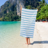 Hospeco® Las Rayas Beach Towel 30x60 Blue, 4/Pack (HOSBT-HS3060-15BL) Pack of 4