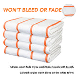 Hospeco® Las Rayas Beach Towel 30x60 Orange, 4/Pack (HOSBT-HS3060-15OR) Pack of 4