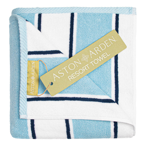 Aston & Arden Pinstriped Beach Towel 35x70 Blue/Blue (P-BT-PNS-25CBB) 1/EA