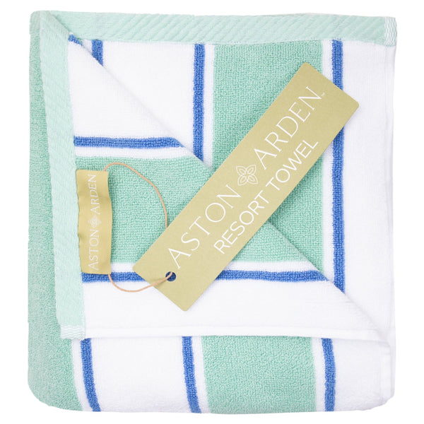 Aston & Arden Pinstriped Beach Towel 35x70 Green/Blue (PNP-BT-PINSTR-25GB) 1/EA