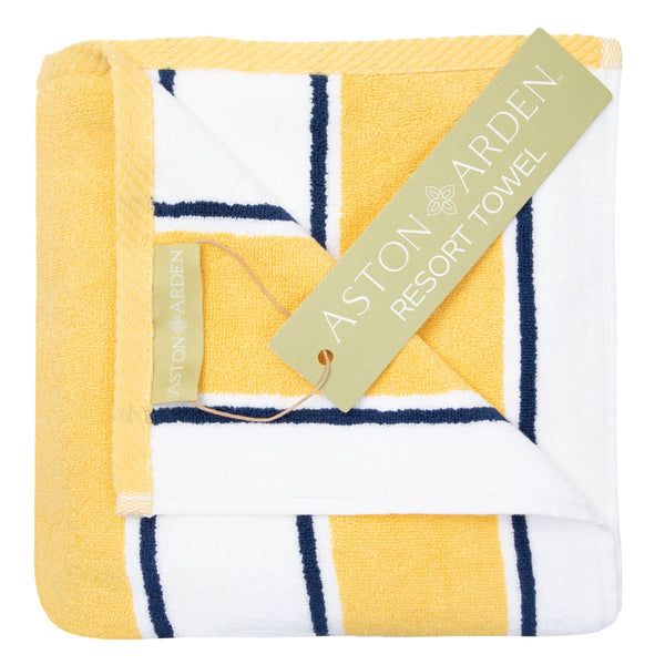 Aston & Arden Pinstriped Beach Towel 35x70 Yellow/Navy (PNP-BT-PINSTR-25YN) 1/EA