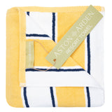 Arkwright Home® Aston & Arden Pinstriped Beach Towel 35x70 Yellow/Navy, Case of 8 (BT-PINSTR-25YN-CS) Case of 8