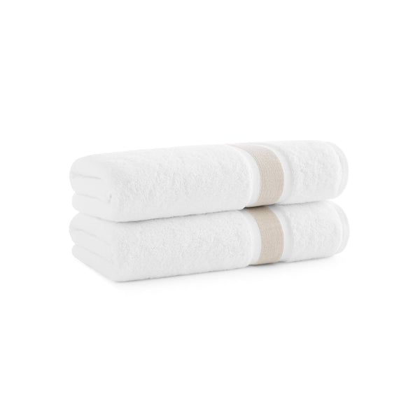 Aston & Arden Aegean Recycled Bath Towel 30x60 Beige Striped (2/Pack) (P-BT-RT-3060-BG) 2/PK