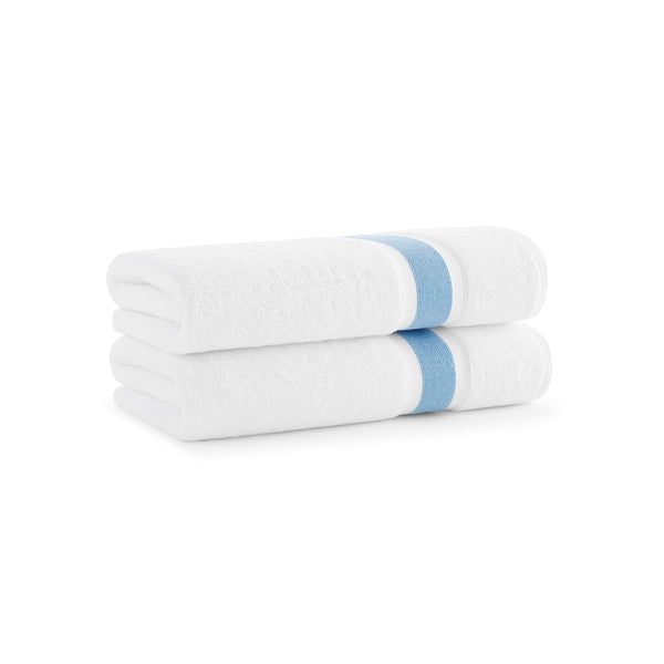 Aston & Arden Aegean Recycled Bath Towel 30x60 Blue Striped (2/Pack) (P-BT-RT-3060-BL) 2/PK