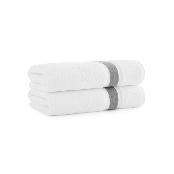 Aston & Arden Aegean Recycled Bath Towel 30x60 Dark Gray Striped (2/Pack) (P-BT-RT-3060-DG) 2/PK