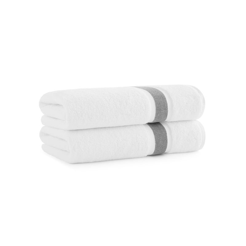 Aston & Arden Aegean Recycled Bath Towel 30x60 Dark Gray Striped (2/Pack) (P-BT-RT-3060-DG) 2/PK