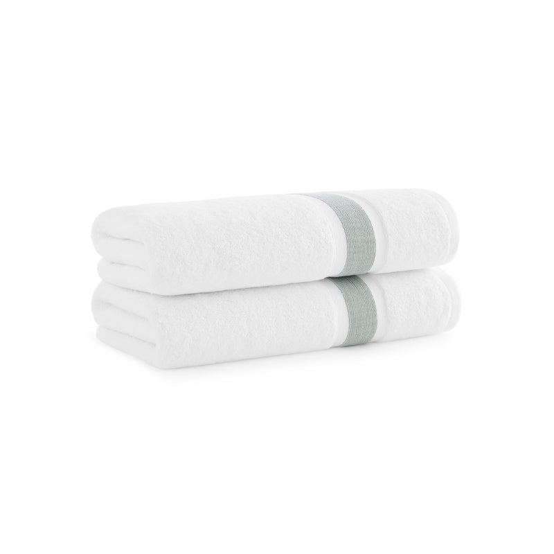 Aston & Arden Aegean Recycled Bath Towel 30x60 Green Striped (2/Pack) (P-BT-RT-3060-DS) 2/PK