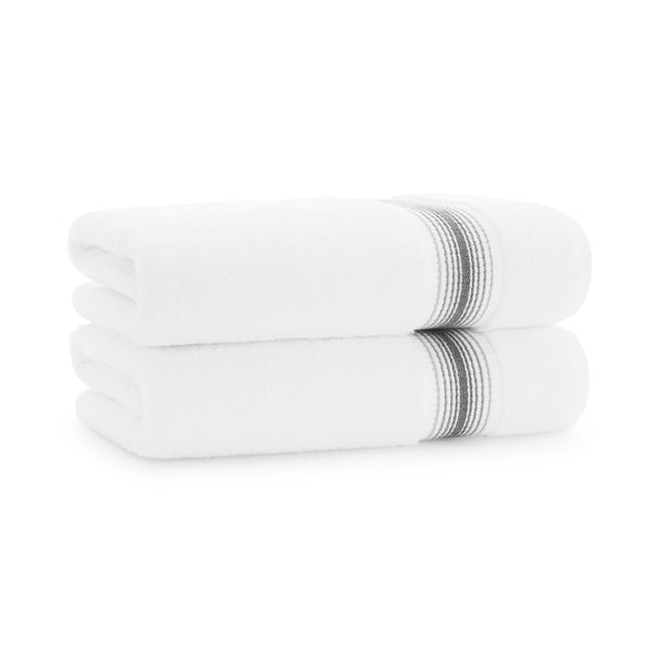 Aston & Arden Turkish Striped Bath Towel 30x60 Pewter (2/Pack) (PNP-BT-STT3060-18PTR) 2/PK