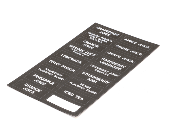 Bunn 32861.0000 Decal, Flavors-Juice Dispenser (BU32861-0000) Each