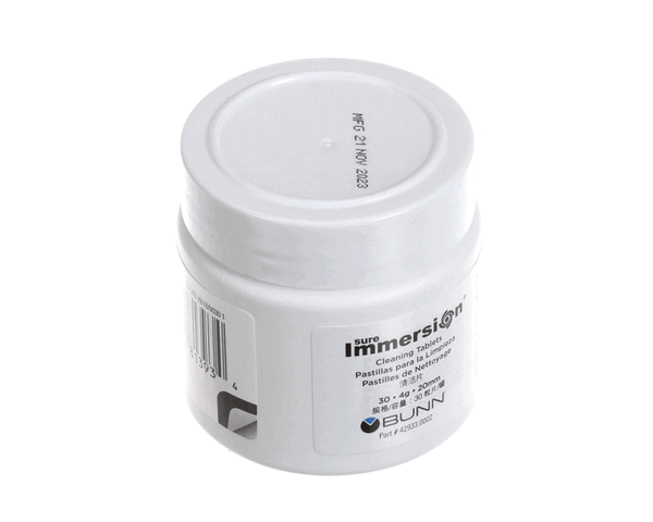 BUNN 42933.0002 TABLET, CLEANING 1 JAR SURE IMMERSION (BU42933.0002) Each