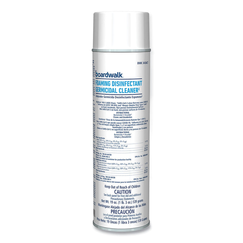 Boardwalk® Foaming Disinfectant Germicidal Cleaner, Flowery Scent, 19 oz Aerosol Can, 12/Carton (BWK343ACT) Case of 12