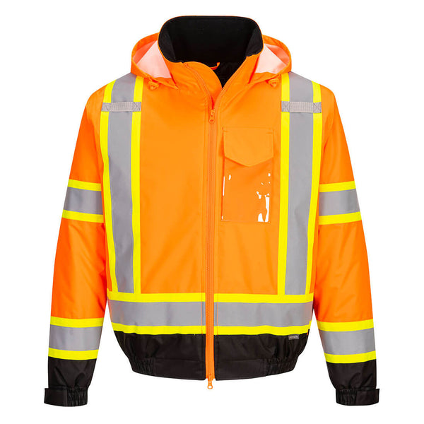 Portwest® Hi-Vis X Back Winter Bomber Jacket , Orange/Black, Size S (CA160OBRS) Each