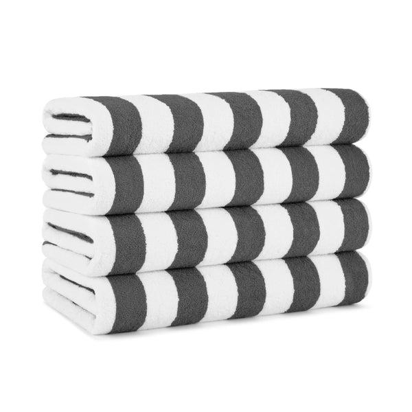Arkwright Home California Cabana Beach Towel 30x70 Dark Grey (4/Pack) (PNP-CABANA-DG) 4/PK