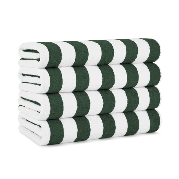 Arkwright Home California Cabana Beach Towel 30x70 Hunter Green (4/Pack) (PNP-CABANA-HG) 4/PK