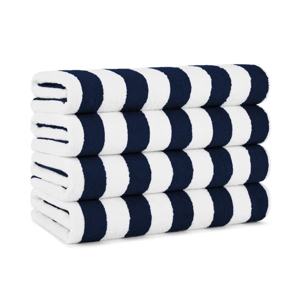 Arkwright Home California Cabana Beach Towels 30x70 Navy (4/Pack) (PNP-CABANA-NV) 4/PK