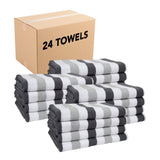 Hospeco® Cabo Cabana Beach Towel 30x70 Black/Grey, 4/Pack (CABOCABANA-BK/GY) Pack of 4