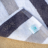 Hospeco® Cabo Cabana Beach Towel 30x70 Black/Grey, 24/Case (HOSCABOCABANA-BK-GY-CS) Case of 24