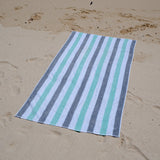 Hospeco® Cabo Cabana Beach Towel 30x70 Grey/Green, 24/Case (HOSCABOCABANA-GY-GR-CS) Case of 24