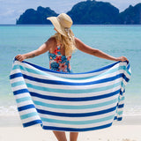 Hospeco® Cabo Cabana Beach Towel 30x70 Navy/Blue, 24/Case (HOSCABOCABANA-NV-BL-CS) Case of 24