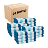 Hospeco® Cabo Cabana Beach Towel 30x70 Navy/Blue, 4/Pack (CABOCABANA-NV/BL) Pack of 4
