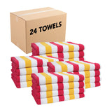 Hospeco® Cabo Cabana Beach Towel 30x70 Red/Yellow, 4/Pack (CABOCABANA-RD/YL) Pack of 4