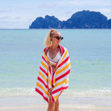 Hospeco® Cabo Cabana Beach Towel 30x70 Red/Yellow, 4/Pack (CABOCABANA-RD/YL) Pack of 4