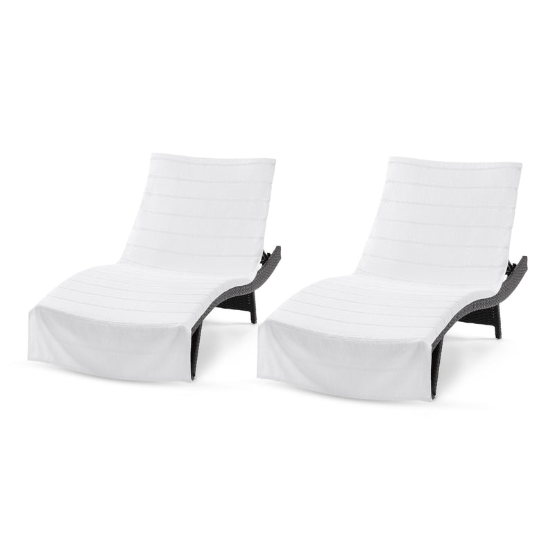 Arkwright Home Las Rayas Chaise Cover 30x85 White (2/Pack) (P-CC-HS3085WH-2) 2/PK