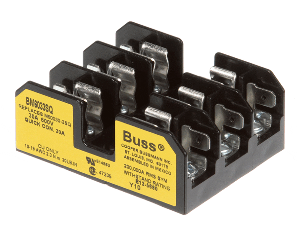 CHAMPION - MOYER DIEBEL 106925 FUSE BLOCK 600V/30A 3P CC TYPE (CHA106925) Each