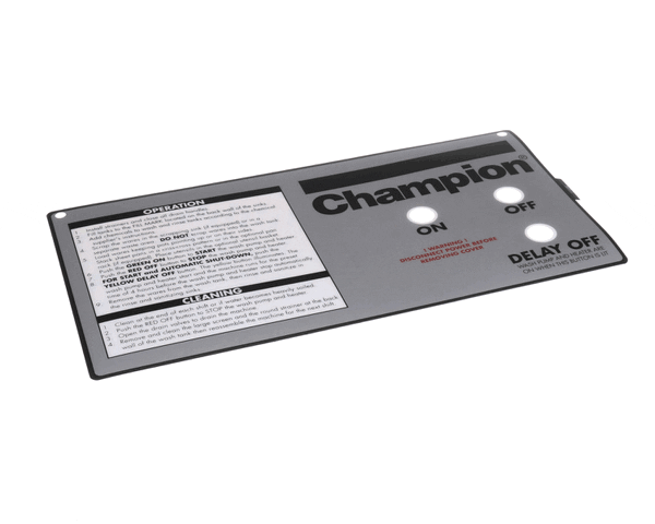 CHAMPION - MOYER DIEBEL 115392 CONTROL PANEL LABEL (CHA115392) Each