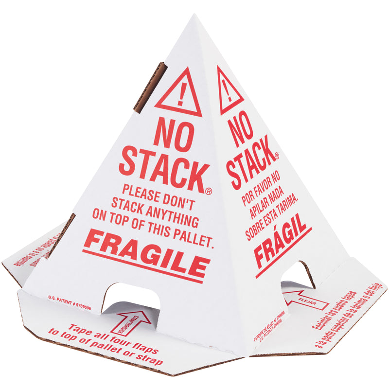 White with Red Print Pallet Cones - English, French & Spanish (CONERD) Case Of 50