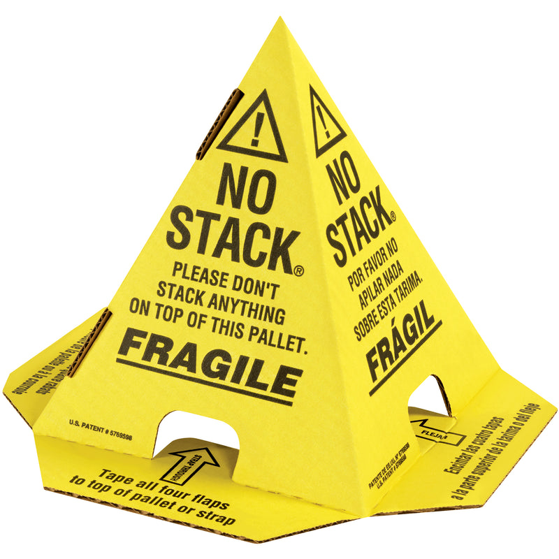 Yellow with Black Print Pallet Cones - English, French & Spanish (CONEYW) Case Of 50