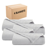 Arkwright Home® Host & Home Cotton Bed Blanket King Light Gray, 4/Case (BLKT-COT-10490-LG) Case of 4
