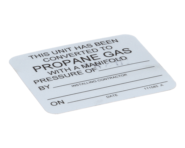 Convotherm 111585 Label;Natural To Propane Gas C (COV111585) Each