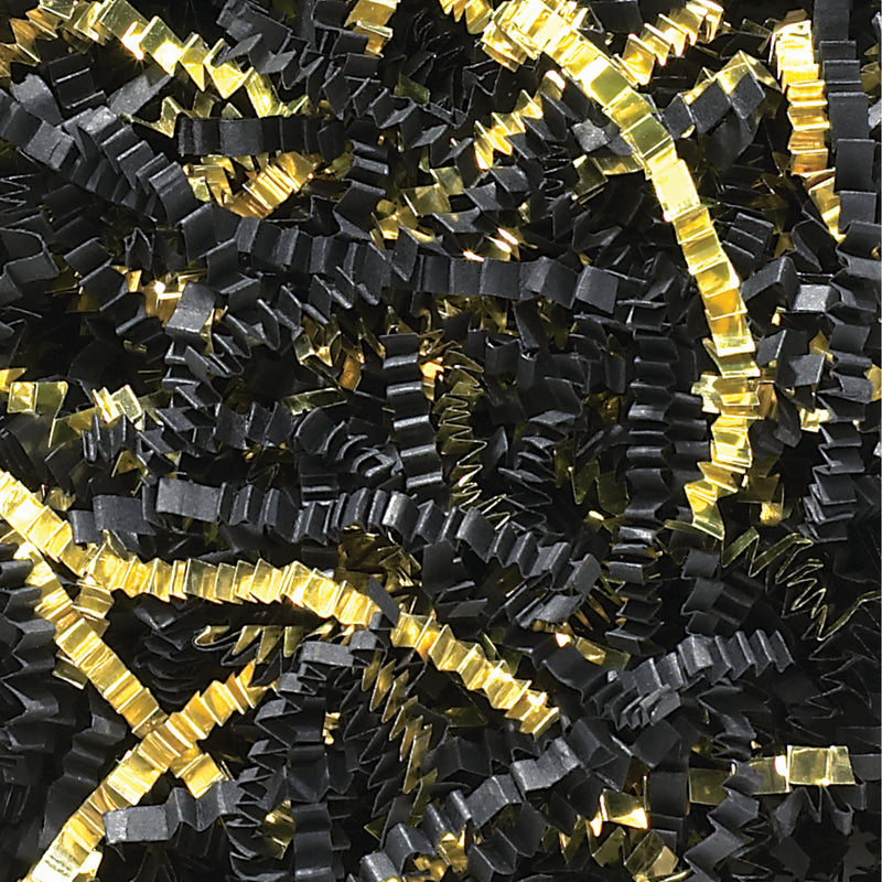 10 lb. Black and Gold Metallic Blend Crinkle Paper, Each Each