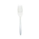 Safety Zone® Medium Weight Polypropylene Unwrapped, Fork, White, Case of 1000 (SZNCPPMDFKBKW1) Case of 1000
