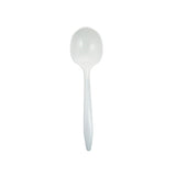 Safety Zone® Medium Weight Polypropylene Unwrapped, Soup Spoon, White, Case of 1000 (SZNCPPMDSSBKW1) Case of 1000