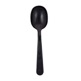 Safety Zone® Heavy Weight Polystyrene Unwrapped Soup Spoon, Black, Case of 1000 (SZNCPSHWSSBKE1) Case of 1000