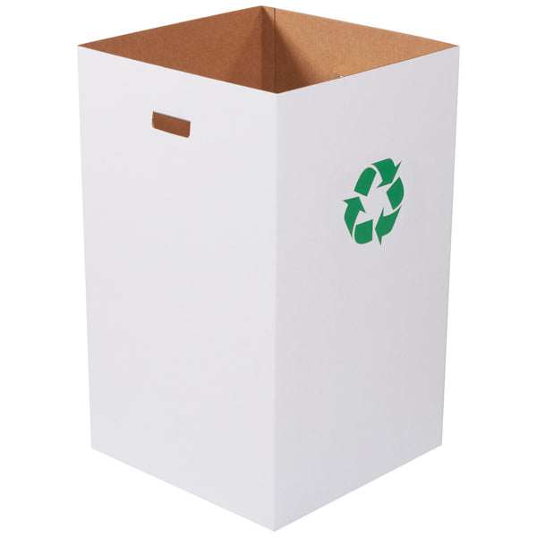 Corrugated Trash Can with Recycle Logo - 40 Gallon (CRR40R) Bundle Of 10