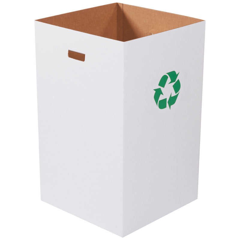 Corrugated Trash Can with Recycle Logo - 40 Gallon (CRR40R) Bundle Of 10