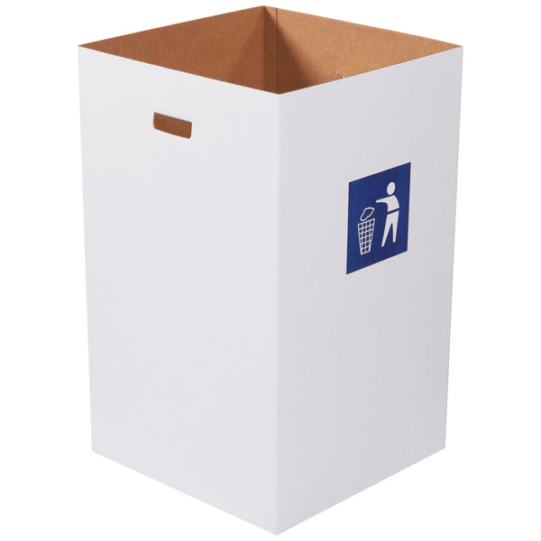 Corrugated Trash Can with Waste Logo - 40 Gallon (CRR40W) Bundle Of 10