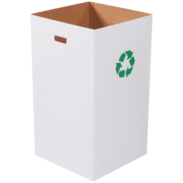 Corrugated Trash Can with Recycle Logo - 50 Gallon (CRR50R) Bundle Of 10