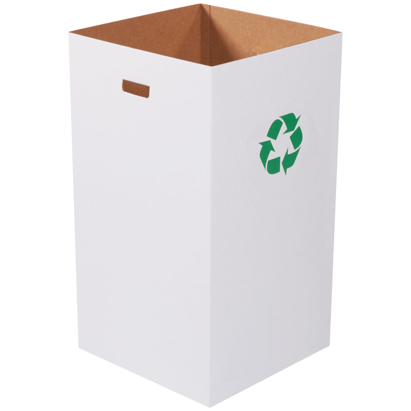 Corrugated Trash Can with Recycle Logo - 50 Gallon (CRR50R) Bundle Of 10
