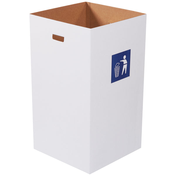 Corrugated Trash Can with Waste Logo - 50 Gallon (CRR50W) Bundle Of 10