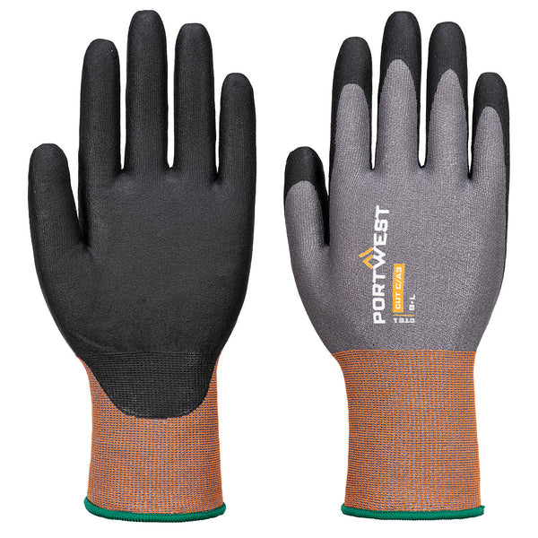 Portwest® CT Cut C21 Nitrile Glove A3, Gray/Black, Size S (CT21G8RS) Each