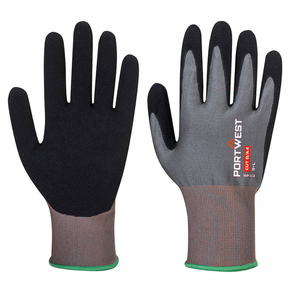 Portwest® CT Cut D18 Nitrile Glove A4, Gray/Black, Size XXL (CT45G8RXXL) Each