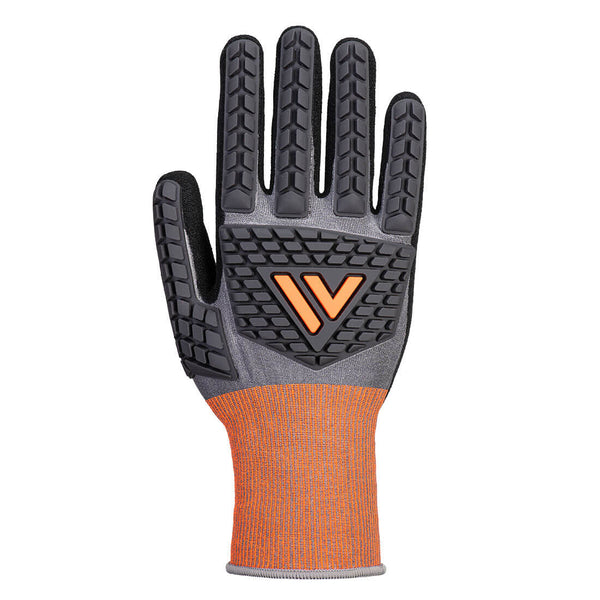 Portwest® CT Cut D18 Nitrile Impact Glove A4, Gray/Black, Size XS (CT46G8RXS) Each