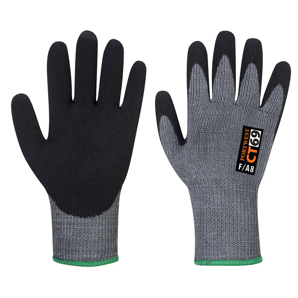 Portwest® CT Cut F7 Nitrile Glove A8 , Gray/Black, Size S (CT69G8RS) Each