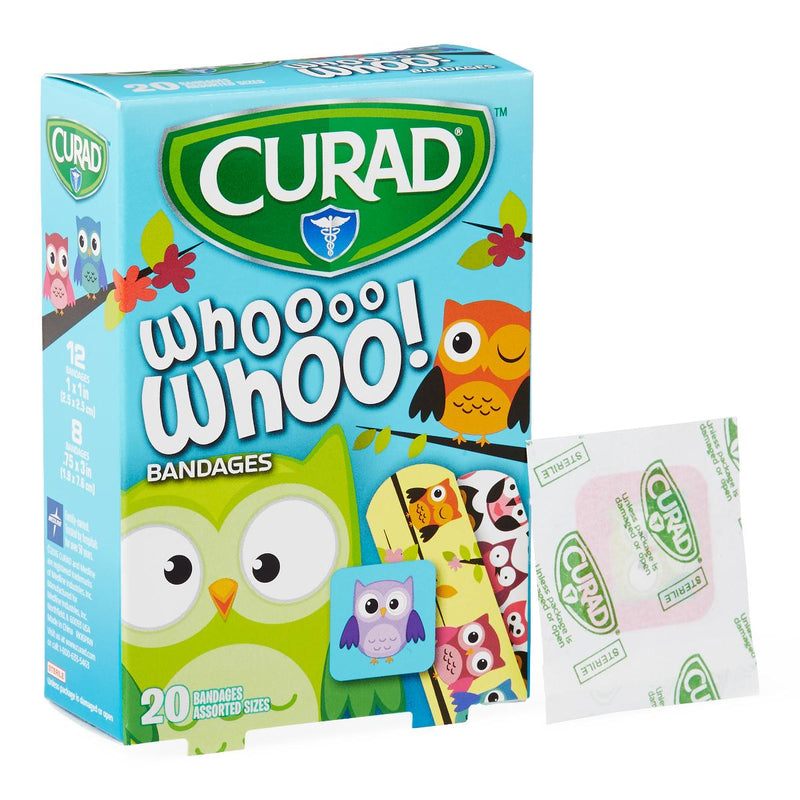 CURAD Bandages, Owls, Assorted Sizes, 1/BX  (CUR00004RBH) Box of 1