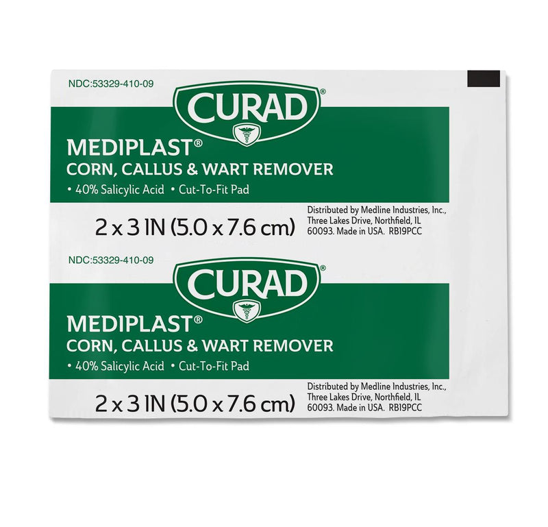 CURAD Mediplast Corn, Callus and Wart Remover Pads, 2" x 3", 1/EA  (CUR01496H) Each